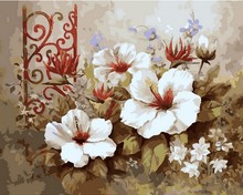 Pintura al óleo de flores sin marco por números en lienzo para colorear decoración de la pared del hogar DIY pintura Digital 40x50cm G327 2024 - compra barato