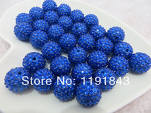 Kwoi vita Royal Blue color Rhinestone  20MM  100pcs A lot Resin Rhinstone Ball  Beads for Chunky  Jewelry Making 2024 - buy cheap