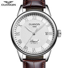 GUANQIN 2018 watch men Automatic Business Mens Watches Top Brand Luxury Mechanical Leather Waterproof clock Relogio Masculino 2024 - buy cheap