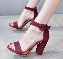 2018 Ankle Strap Heels Women Sandals Summer Shoes Women Open Toe Chunky High Heels Party Dress Sandals Big Size 43 2024 - buy cheap