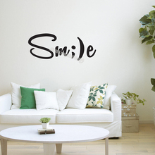 Smile Smiley face Quote wall Decal Design Mural Modern Master Bedroom Office Laundry Room Kitchen Motivational Art Decor EB544 2024 - buy cheap