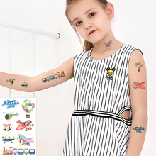 Водонепроницаемые временные тату наклейки воздушный шар самолет поезд поддельные тату флэш тату боди-арт для девочек женщин детей 2024 - купить недорого