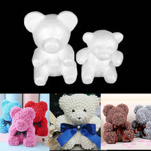 1PC Polystyrene Styrofoam White Foam Bear Mold OR 100PCS Artificial Rose Flower Head Cute Rose Bear Valentine's Day Gifts 2024 - buy cheap
