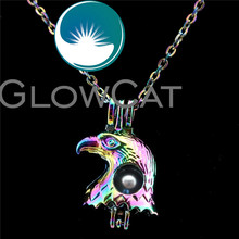 GLOWCAT C629 Радуга ястреб бусины клетка эфирное масло диффузор Арома жемчужная клетка медальон ожерелье подарок для мальчиков 2024 - купить недорого