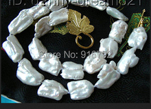 Yh @ cs> excelente colar de pérolas cultivadas naturais brancas e raras 20mm 2024 - compre barato