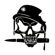 14.8cm * 15cm crânio do exército bala no capacete militar com tiro buraco vinil decalque carro adesivo S6-3210 2024 - compre barato