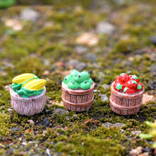 3PCS Miniature Micro Gnome Terrarium  Strawberry Corn Fruit DIY Resin Fairy Garden Craft Decoration Christmas Miniatures 2024 - buy cheap