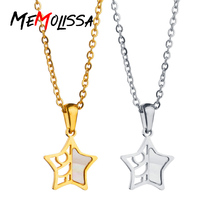 MeMolissa Stainless Steel Little Shell Star Pendants Necklace Women Choker Jewelry Trendy Necklaces Chain Birthday Gift 2024 - buy cheap