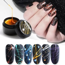 6 Colors Wire Drawing Nail Spider Gel Gold Sliver Paint String Nail Uv Led Soak Off 3d Gel Paint Liner Nail Polish Gel TSLM1 2024 - buy cheap