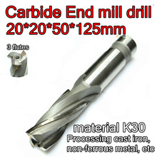20*20*50*125mm  20 mm  Petiole 3 flutes K30 Carbide End mill drill  Processing cast iron,  non-ferrous metal, etc 2024 - buy cheap