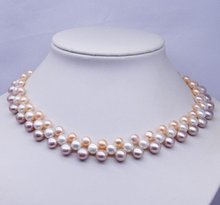 7-8-9mm Size Pearl Bridal Jewellery Natural Freshwater Pearl Necklace Fashion Jewelry with Nice Quality, 30pcs/lot+Free Shipping 2024 - buy cheap