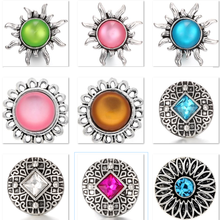 XH8013   Crystal 18mm sun  flower  Metal Snap button fit snap jewelry  DIY 2024 - buy cheap