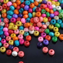 Cuentas de madera de colores mezclados, 6mm, 500 Uds., cuentas ajustables, ajuste de joyería DIY, envío gratis JG-06 2024 - compra barato