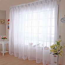 Cortinas de tule para cozinha translucidus, decoração moderna para janela de casa branca transparente voile para sala de estar painel único b502 2024 - compre barato