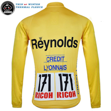 Yellow Winter Thermal Fleece or Thin New Retro Classical Road Mountain Team Long pro Cycling Jersey JIASHUO 2 Chooses 2024 - buy cheap