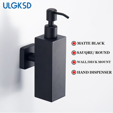 ULGKSD-dispensador de jabón de manos, negro mate, 300ml, redondo, montaje en pared/cubierta, utilizado para lavabo, accesorios de baño 2024 - compra barato