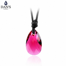 DAN'S ELEMENT-collar con colgante de cadena para mujer, de 6 colores con cristales austriacos, gota de agua, 76741Red 2024 - compra barato