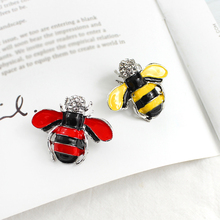 Fashion Cute Bee Brooch Red Yellow Insect Crystal Bee Enamel Pin Knit Coat Backpack Badge Girl Korean Accessories Children Gifts 2024 - buy cheap