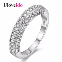 Fashion Cubic Zirconia Wedding Band Rings for Women 2019 Crystal Jewelry Engagement Pave Ring Female Y100 2024 - buy cheap