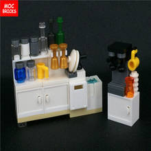 Set Sale MOC Bricks Cabinet & Coffee machine /Water dispenser Educational Building Blocks  Assembled Toys best kids gifts 2024 - buy cheap