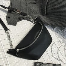 Fashion Chain PU Lychee Leather Fanny Pack Waist Bag Bananka Waterproof Antitheft Women Walking Shopping Belly Band belt bag 2024 - купить недорого