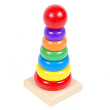 Kids Baby Wooden Toys Stacking Ring Tower Stapelring Blocks Learning Educational Toys For Children Rainbow Stack Up Wood Toys 2024 - buy cheap