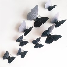 12 шт. ПВХ 3d бабочка Настенный декор милые бабочки настенные художественные наклейки переводки украшение для дома комнаты стены искусства 2024 - купить недорого