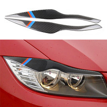 Carbon Fiber Headlights Eyebrows Eyelids for BMW E90 320i 325i 330i Front Headlamp Eyebrows Trim Cover Car Styling Accessories 2024 - buy cheap