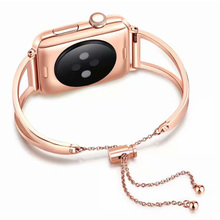 Pulseira feminina, pulseira de metal para apple watch se, séries 6, 5, 4, 3, 2, para moças, ligação 40mm, 44mm, 38mm, 42mm 2024 - compre barato