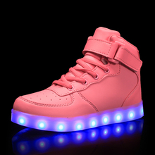 Caliente como el hogar Rosa nuevo 25-39 USB cargador brillante zapatillas Led niños iluminación Zapatos niños niñas iluminado zapatillas luminosas 2024 - compra barato