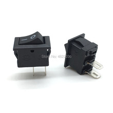 10 pçs KCD11-101 3a/250 v preto pequeno 10*15mm spst 2pin on/off barco interruptor de balancim painel carro caminhão rv atv casa