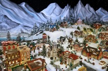 Christmas Village Scene Giant  SILK POSTER Decorative painting 24x36inch 2024 - buy cheap