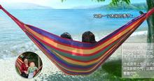 party favor gift Travel Camping Canvas Hammock Outdoor Swing Garden Indoor Sleeping Rainbow Stripe Double Hammock+bag 110''X31'' 2024 - buy cheap