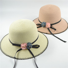 Summer Sun Hat Women's Sunscreen Straw Hats Small Fresh Flowers Travel Sunscreen Cap Beach Holiday Wide Brim Basin Caps H052 2024 - buy cheap