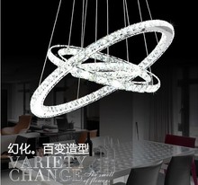 Fashion 3 ring crystal Chandeliers led lamps Modern K9 led crystal Chandelier led lustre light Free shipping 40CM 50CM 60CM 2024 - buy cheap
