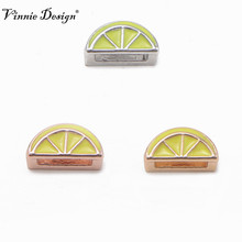 Vinnie Design Jewelry Lemon Slide Charms for Wrap Mesh Keepers Bracelets DIY Accessories Making 5pcs/lot 2024 - buy cheap