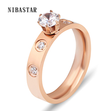Anel de aço inoxidável, anel de cristal ligado para casamento, amor, moda, joia de noivado para mulheres 2024 - compre barato