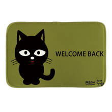 Meow Welcome Back By The Cat Decorative Indoormat Soft Door Mat Short Plush Bathroom Floor Mats Green Carpets 2024 - buy cheap