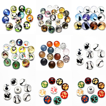 Hot selling 10pcs/lot glass wolf panda dog paw Snaps Buttons 18mm Snaps Charms Fit Ginger Snaps Bracelets&Bangles Jewelry 2024 - buy cheap