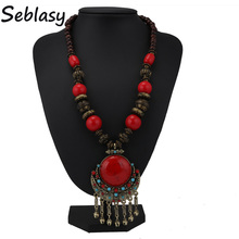 Seblasy-collar y colgantes de estilo bohemio Vintage para mujer, joyas grandes con cuentas de campana y borlas, accesorios de joyería 2024 - compra barato