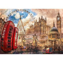 Lançamento faça você mesmo 5d pintura de paisagem padrão linda vista quadrada completa londres 3d kit de decoração de casa bordado diamante 60x80cm 2024 - compre barato