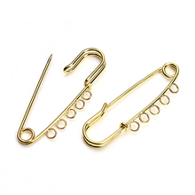 10pcs/lot Gold Color 50/60mm Length Hijab Safety Pins Brooch Fashion Jewelry Women & Men Wedding Bouquet Brooch Findings 2024 - buy cheap