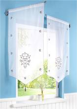 1PC Kitchen Short Curtains Owl Pattern Roman Blinds Curtains For The Kitchen White Sheer Tassel Tulle Curtains 2024 - buy cheap