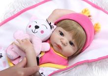 Boneca de bebê recém-nascido de silicone, brinquedo macio, corpo, presente para crianças 57 cm npk, boneca atacado, natal, bonito 2024 - compre barato
