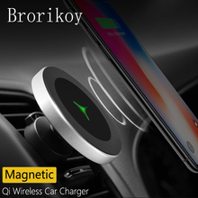 Cargador inalámbrico Qi para coche, soporte magnético de 10W para iPhone X, Xs, 8, Samsung S8, S9 2024 - compra barato