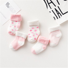 5 пара/лот, детские носки унисекс из чесаного хлопка для мальчиков и девочек, осенне-зимние утепленные детские носки, теплые милые детские носки, 7 цветов 2024 - купить недорого