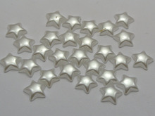 200 Pure White Acrylic Half Pearl Star Flatback Beads 10mm No Hole 2024 - buy cheap