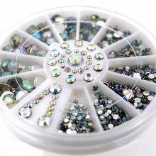 Diamantes de imitación acrílicos para decoración de uñas, 1 rueda, transparente, AB, 3mm, 4mm, 5mm, para teléfono, Gel UV, accesorios para uñas, # NRW03 2024 - compra barato