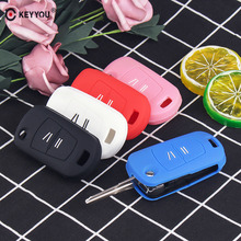 KEYYOU Remote 2 Buttons Silicone Flip Folding Car Key Shell Key Cover Case For Vauxhall Opel Astra Vectra Zafira Omega 2024 - buy cheap