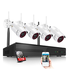 Wireless 4CH/8CH CCTV System Wifi NVR Kit IP Camera Record Outdoor Indoor VandalProof Bullet IP Camera Wifi 720P System 2024 - compre barato